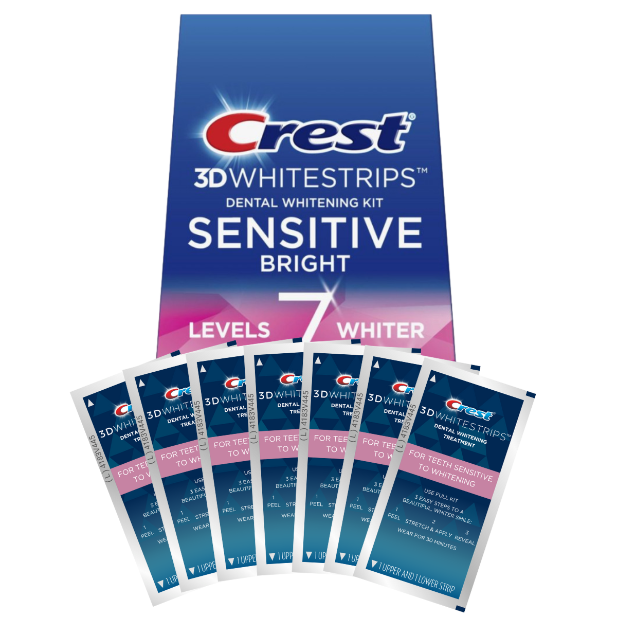 Crest 3D Sensitive Bright 7 Levels Whiter Whitestrips Λεύκανση λωρίδες