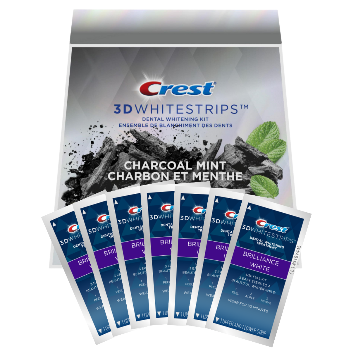 Crest Brilliance White Charcoal Mint Whitestrips Λεύκανση λωρίδες