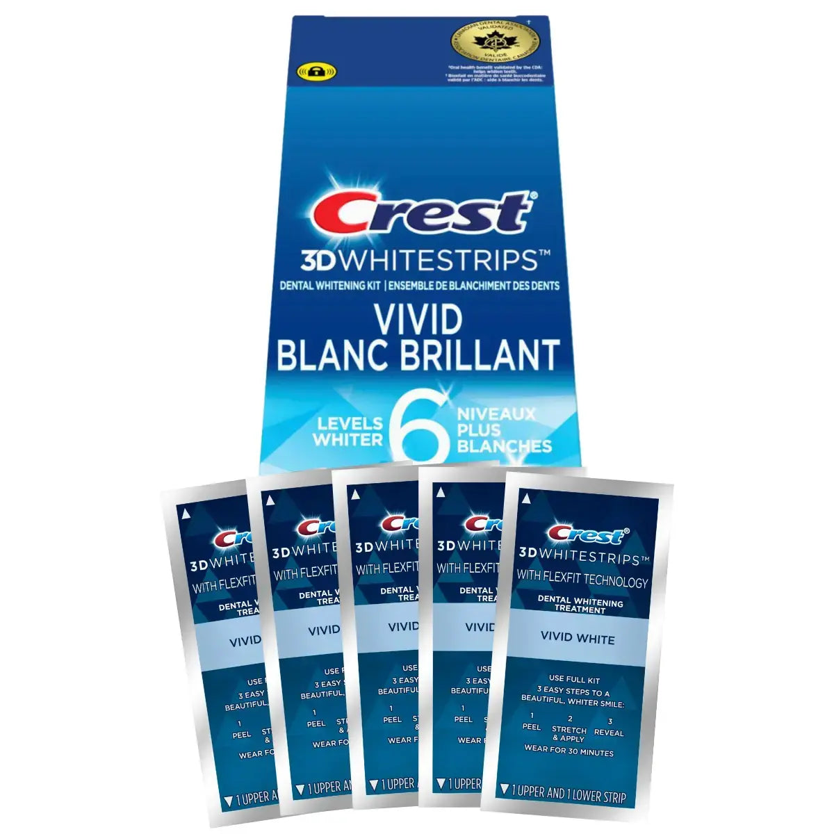 Crest Vivid Blanc Brillant 6 Levels Whiter Whitestrips Λεύκανση λωρίδες