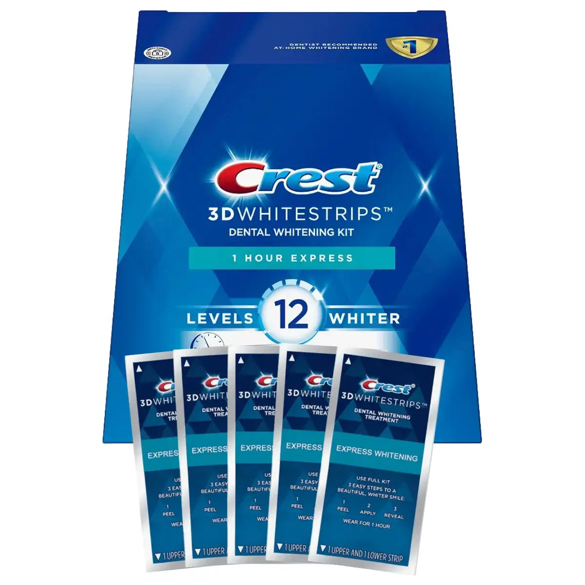 Crest 1 Hour Express 12 Levels Whiter Whitestrips Λεύκανση λωρίδες