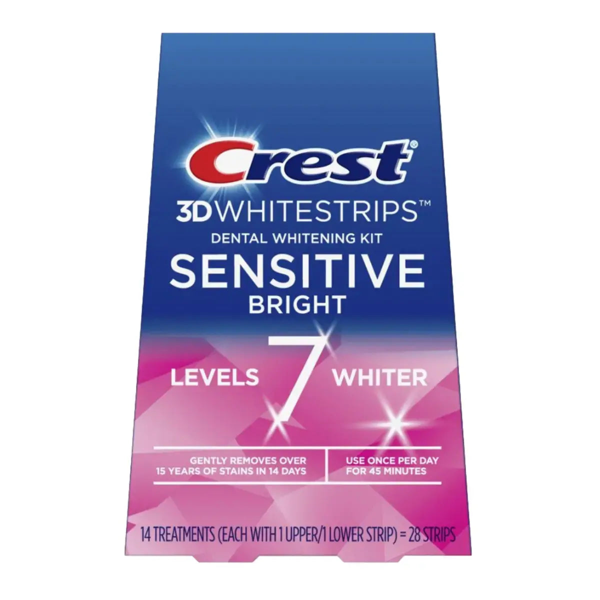 Crest 3D Sensitive Bright 7 Levels Whiter Whitestrips Λεύκανση λωρίδες