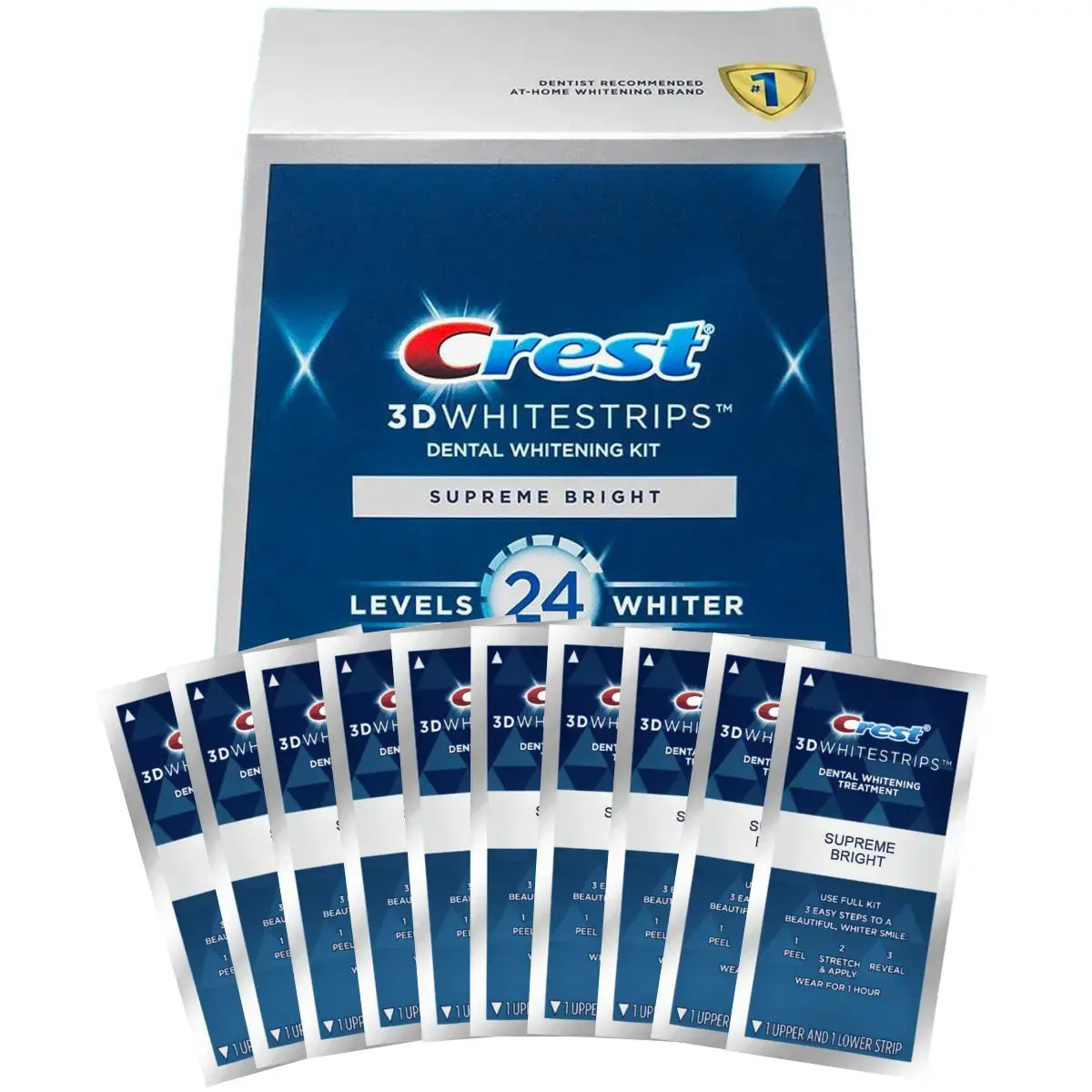 Crest 3D Supreme Bright 24 Levels Whiter Whitestrips Λεύκανση λωρίδες