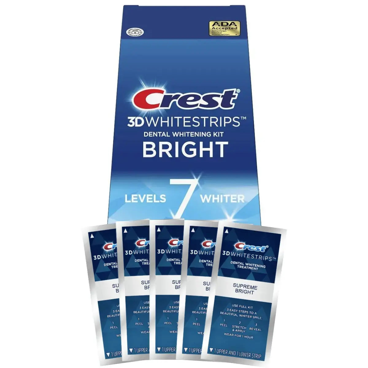 Crest 3D Bright 7 Levels Whiter Whitestrips Λεύκανση λωρίδες